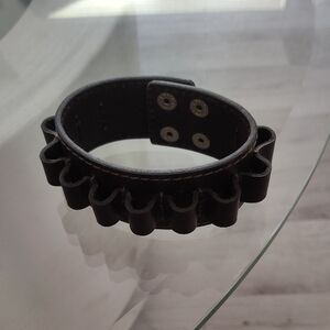 Black Leather Men's Bracelet